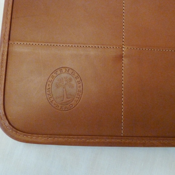 Organiseur de porte-documents vintage Levenger en cuir marron